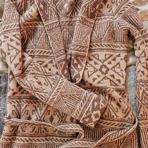 Shawl collar robe sweater